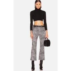 rag & bone Hana Grey Cheetah High Rise Velvet Jeans Size 27
